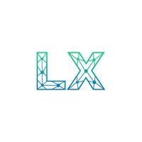 resumen letra lx logo diseño con línea punto conexión para tecnología y digital negocio compañía. vector