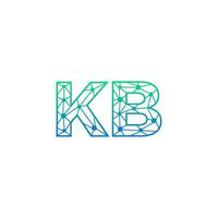 Abstract letter KB logo design with line dot connection for technology and digital business company. vector