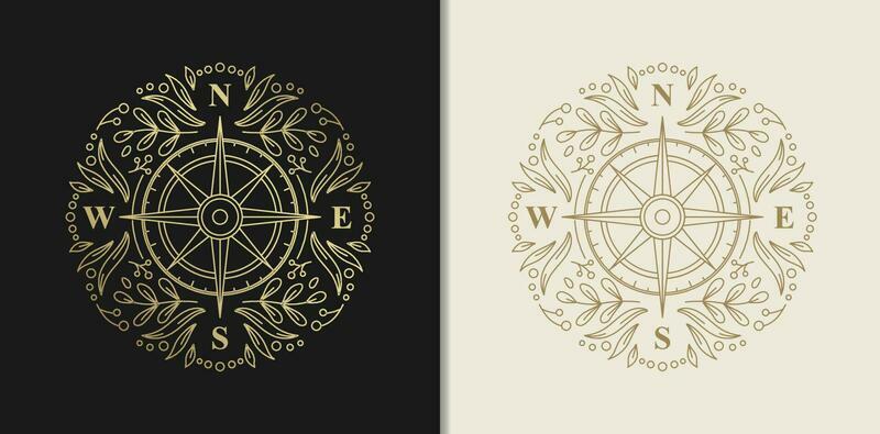 A Grandeur themed Compass with Floral Engravings