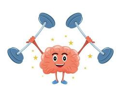 brain with barbells vector