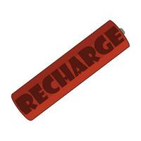 Minimalistic vector illustration of a battery with lettering Recharge