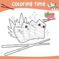 Coloring food worksheet page. Educational printable coloring worksheet. Coloring activity for children. Vector file.