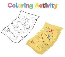 Educational printable coloring worksheet. Coloring activity for children. Vector outline for coloring page.