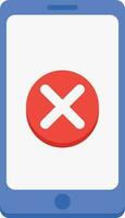 Rejection Button on Blue Phone Screen vector