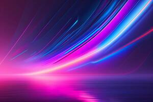 abstract futuristic background with pink blue glowing neon moving high speed wave lines and bokeh lights Data transfer concept, photo