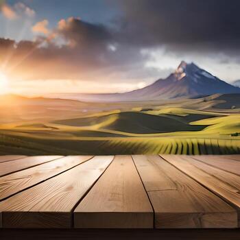 Photo empty wooden table surface with empty space background
