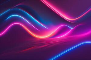 abstract futuristic background with pink blue glowing neon moving high speed wave lines and bokeh lights Data transfer concept, photo