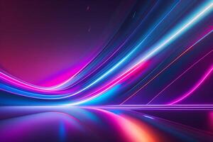 abstract futuristic background with pink blue glowing neon moving high speed wave lines and bokeh lights Data transfer concept, photo