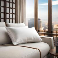 , Photo pillows mockup isolated on white background 3d render