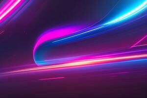 abstract futuristic background with pink blue glowing neon moving high speed wave lines and bokeh lights Data transfer concept, photo