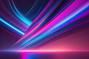 abstract futuristic background with pink blue glowing neon moving high speed wave lines and bokeh lights Data transfer concept, photo