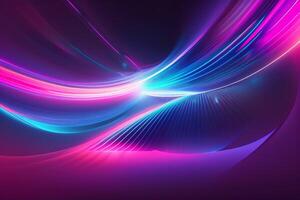 abstract futuristic background with pink blue glowing neon moving high speed wave lines and bokeh lights Data transfer concept, photo