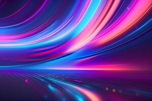 abstract futuristic background with pink blue glowing neon moving high speed wave lines and bokeh lights Data transfer concept, photo