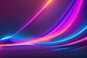 abstract futuristic background with pink blue glowing neon moving high speed wave lines and bokeh lights Data transfer concept, photo