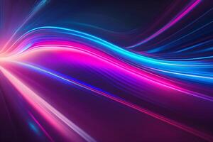 abstract futuristic background with pink blue glowing neon moving high speed wave lines and bokeh lights Data transfer concept, photo