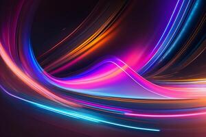 abstract futuristic background with pink blue glowing neon moving high speed wave lines and bokeh lights Data transfer concept, photo