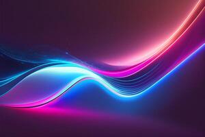 abstract futuristic background with pink blue glowing neon moving high speed wave lines and bokeh lights Data transfer concept, photo