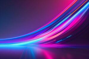 abstract futuristic background with pink blue glowing neon moving high speed wave lines and bokeh lights Data transfer concept, photo