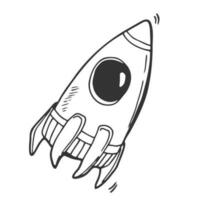 doodle icon. rocket. vector illustration. Space rocket in line