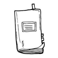 Sketch of notebook. Vector illustration with hand drawn leaf of notebook. Clip art. Notepad with clear page