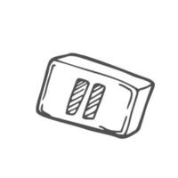 Pause doodle outline icon. Pause isolated button drawing element. Vector illustration