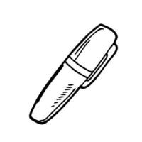 Black marker pen with cap in vector on a white background