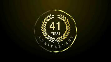 41th Year Celebration gold color luxury sparkling elegant video