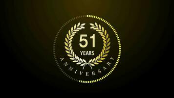 51th Year Celebration gold color luxury sparkling elegant video