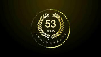 53th Year Celebration gold color luxury sparkling elegant video