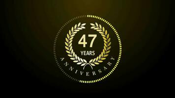 47th Year Celebration gold color luxury sparkling elegant video