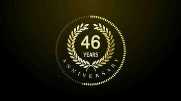 46th Year Celebration gold color luxury sparkling elegant video