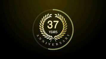 37th Year Celebration gold color luxury sparkling elegant video