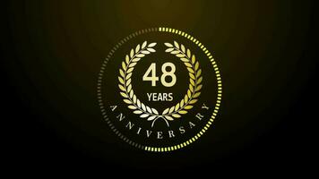 48th Year Celebration gold color luxury sparkling elegant video