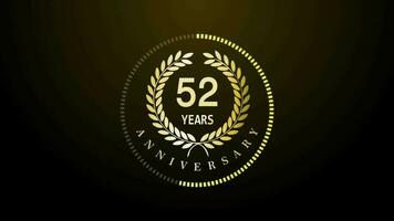 52th Year Celebration gold color luxury sparkling elegant video