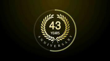 43th Year Celebration gold color luxury sparkling elegant video