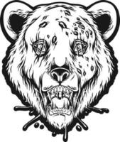 derritiendo zombi mal oso cabeza logo ilustraciones silueta vector ilustraciones para tu trabajo logo, mercancías camiseta, pegatinas y etiqueta diseños, póster, saludo tarjetas publicidad negocio