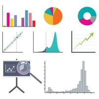 Graph and chart design elements vector illustration graphics