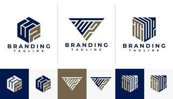 Luxury line letter T W P TWP logo branding. Elegant company initial TWP logo. vector