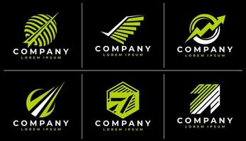 Set of abstract financial consulting logo design. Modern upside arrow logo brand. vector