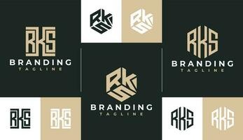 Luxury line company letter R K S RKS logo design. Minimalist initial RKS logo. vector