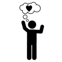 illustrations and icons of people in love. stick figures vector