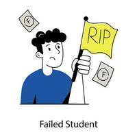 Trendy Failed Student vector