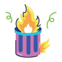 Trendy Dumpster Fire vector