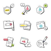 Set of Website Services Hand Drawn Icons vector