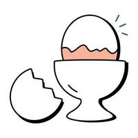 Trendy Cracked Egg vector