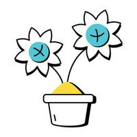 Trendy Flower Pot vector