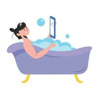 Trendy Talking Bath vector