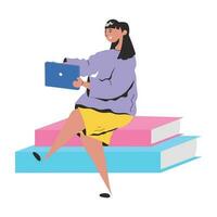 Trendy Online Student vector