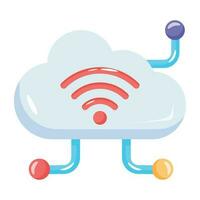 Trendy Cloud Wifi vector