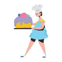 Trendy Cake Baker vector